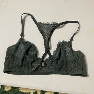 Dark Grey Unlined Lace Bra